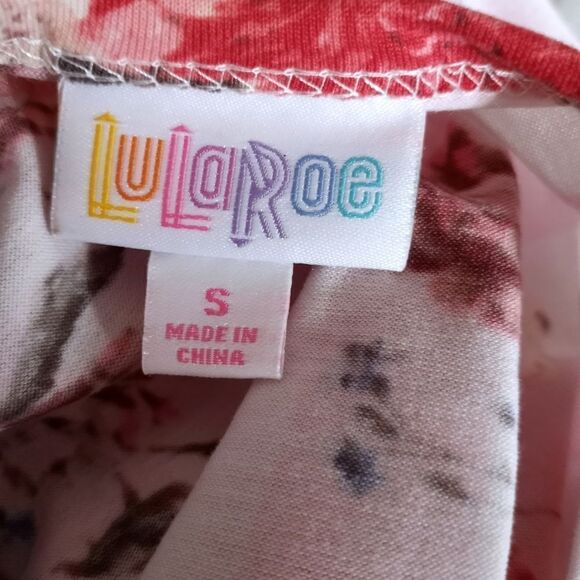 LULAROE PINK & IVORY STRIPE FLORAL DRESS SZ.S EUC - Picture 7 of 8